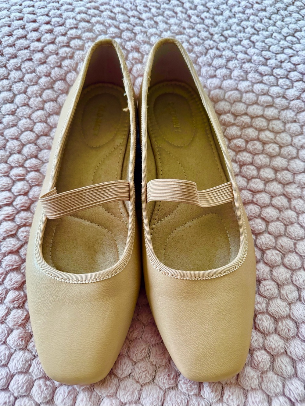 Old Navy Tan Faux Leather Mary Jane Ballet Flats